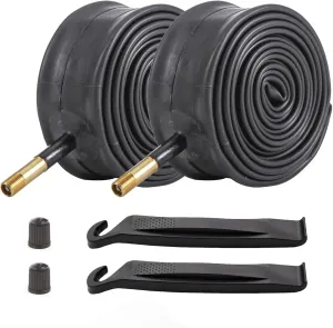 2 PCS Heavy Duty Bike Tubes 700x38C 700x40C 700x43C 700x45C 38C/40C/42C/43C/45C Schrader Valve 35mm/48mm Bicycle Tubes Premium Quality Butyl Inner Tubes