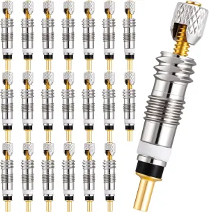 20 Pcs Professional Brass Presta Valve Core & Stem - Leak-Proof Valve cores Universal for Tubeless Road/MTB Bike Tires - Works with Vittoria, Stans NoTubes, Continental etc