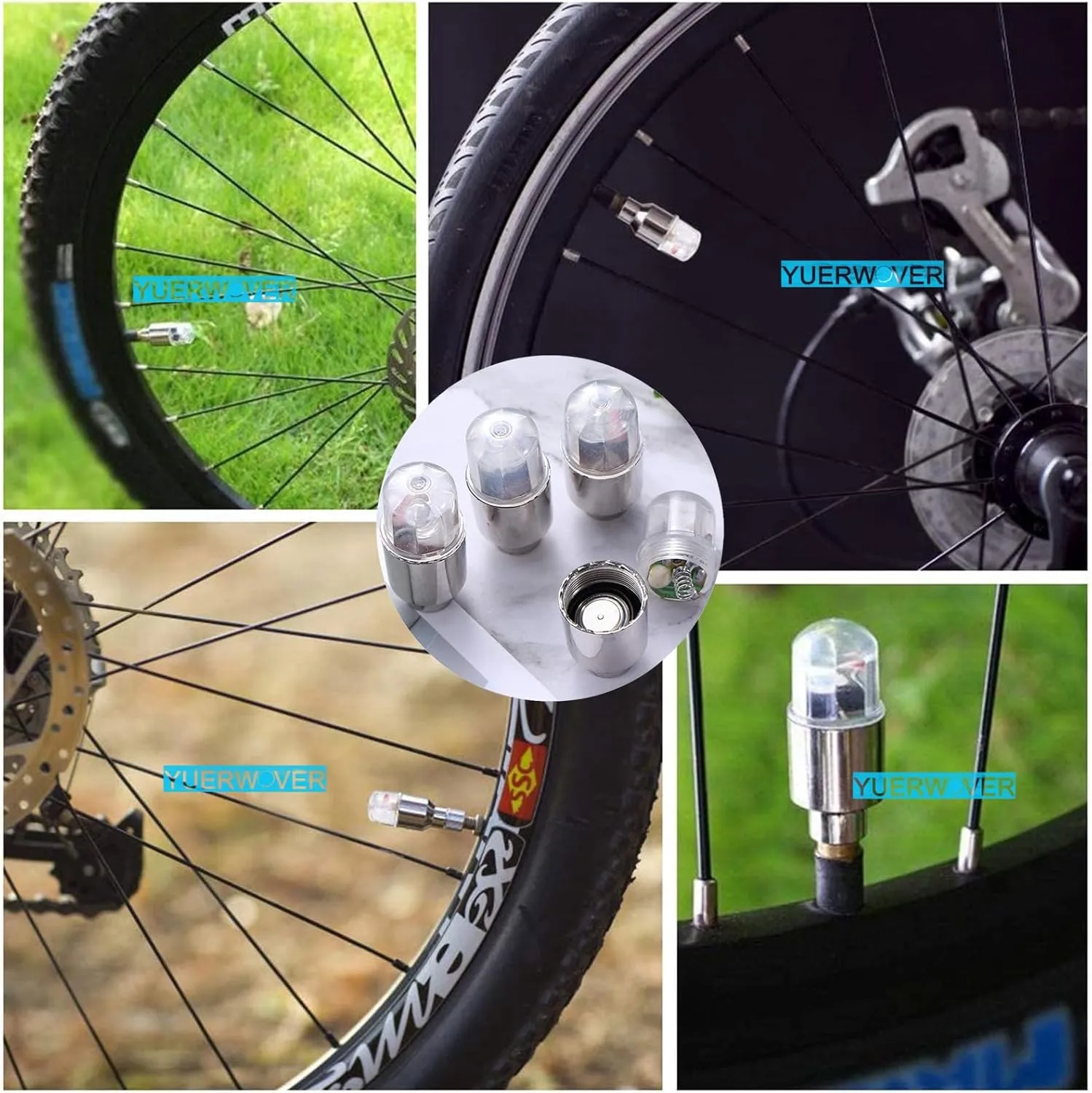 20 PCS Tire Valve Light LED Wheel Flash Light Tire Valve Cap Lamp for Car Truck Bike Motorcycle Golf Cart (Colorful Red Blue Green)