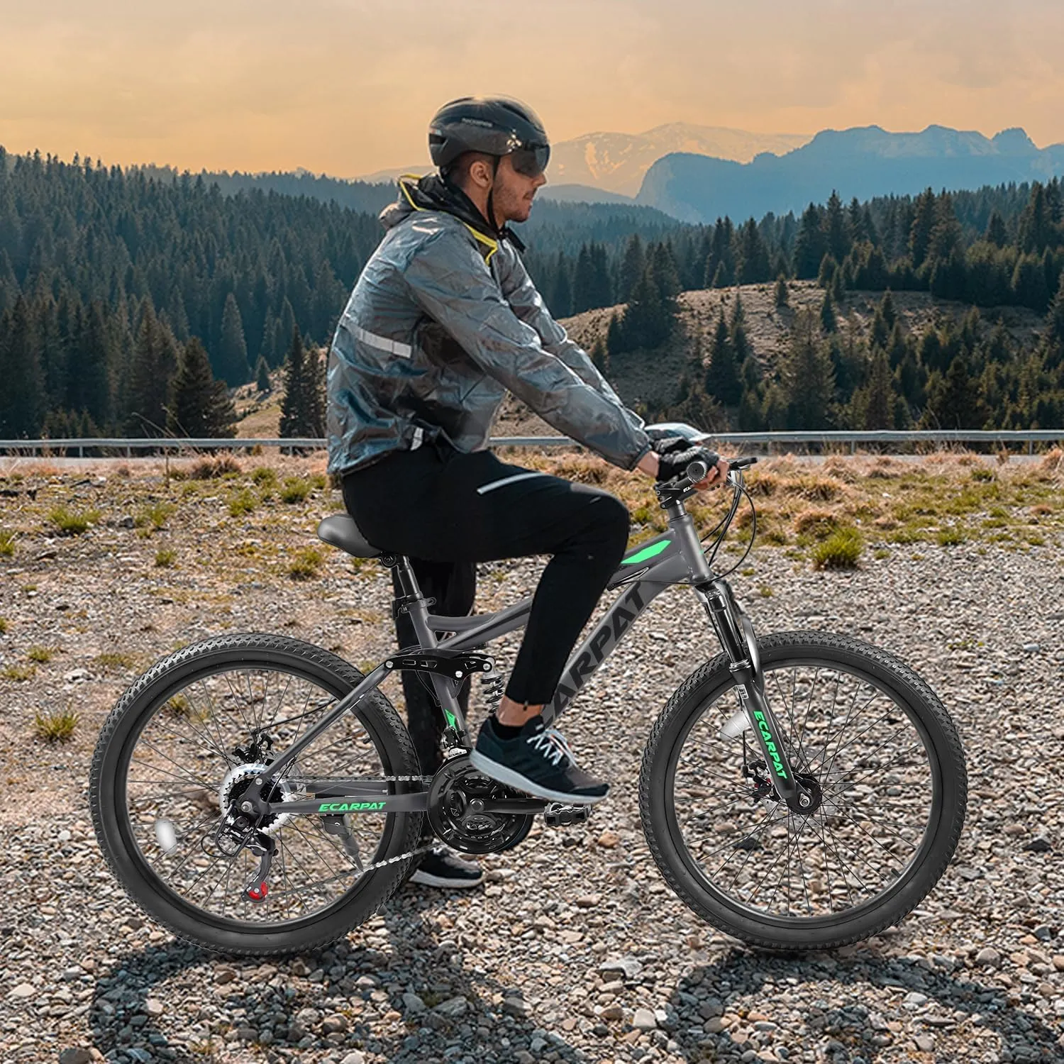 24 Inch Mountain Bike Boys Girls, Dual Full Suspension Children Bicycle to School, 21-Speed Kids Bike for 10  Years Old, Gift for Your Kids.