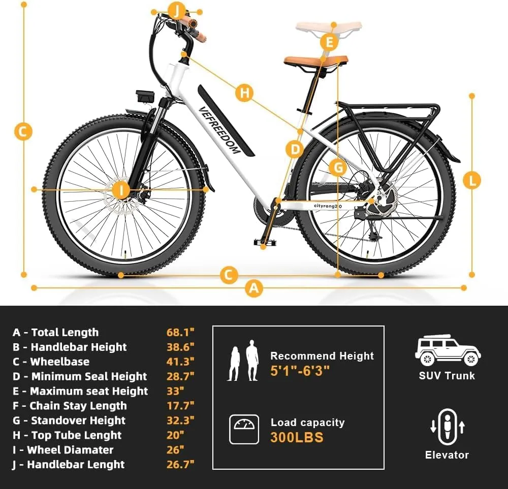 26" Electric Bike for Adults,1000W Motor Peak Ebike Max Long Range 70 Miles & 28 Mph by 48V Removable Battery,Commuter Fast E-Bikes,7-Speed Step Thru Electric Bicycles UL Certified