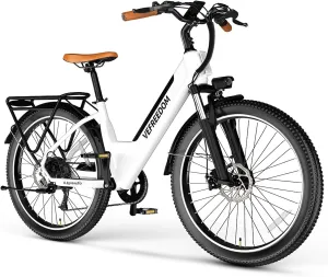26" Electric Bike for Adults,1000W Motor Peak Ebike Max Long Range 70 Miles & 28 Mph by 48V Removable Battery,Commuter Fast E-Bikes,7-Speed Step Thru Electric Bicycles UL Certified