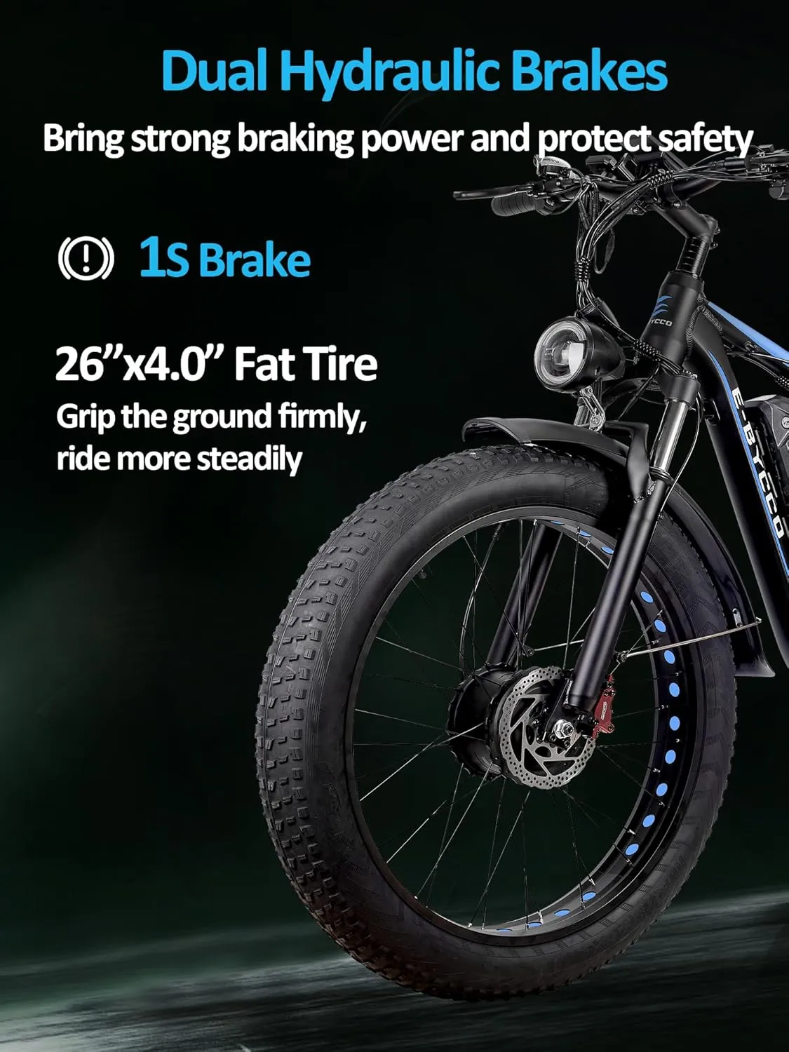 4000W Peak 5000W Dual Motor Electric Bike for Adults, 24/26 Inch, 52V 32AH, Up to 90Mile & 45MPH E-Bike Fat Tire Full Suspension Electric Bicycles, 7 Speed AWD Mountain Ebikes, Hydraulic Disc Brake