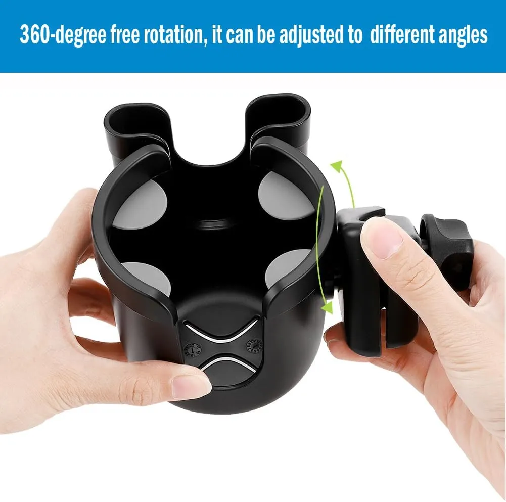 Accmor Bike Cup Holder with Cell Phone Holder, Bike Water Bottle Holders, Universal Bar Drink Cup Can Holder for Bicycles, Motorcycles, Scooters