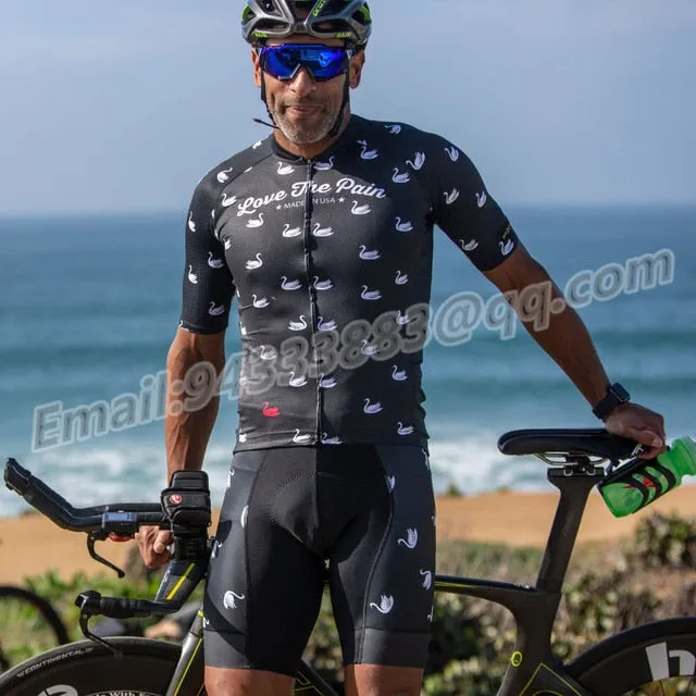 Aidase Love The Pain white Cycling Jersey suit USA ciclismo team clothing men shirt Long sleeve bib shorts road bike tri suit MTB
