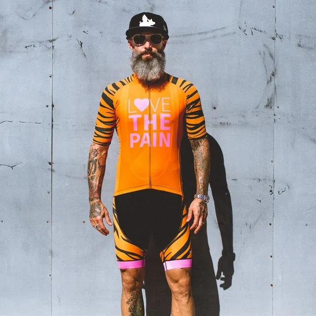 Aidase Love The Pain white Cycling Jersey suit USA ciclismo team clothing men shirt Long sleeve bib shorts road bike tri suit MTB