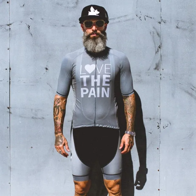 Aidase Love The Pain white Cycling Jersey suit USA ciclismo team clothing men shirt Long sleeve bib shorts road bike tri suit MTB
