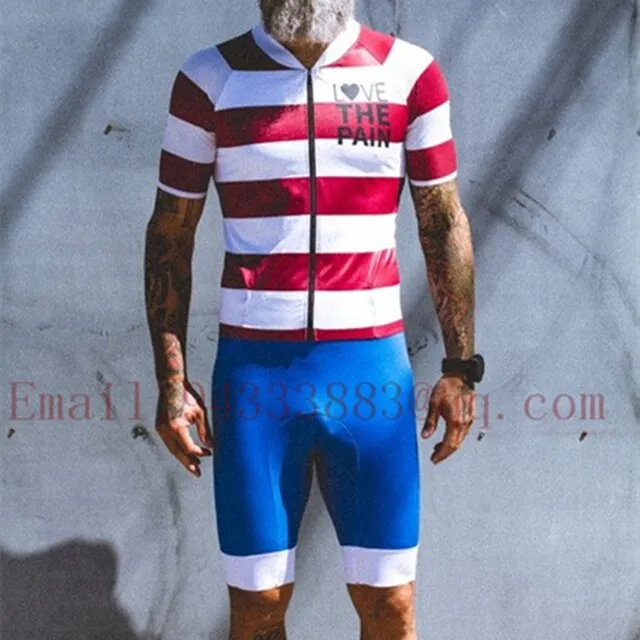 Aidase Love The Pain white Cycling Jersey suit USA ciclismo team clothing men shirt Long sleeve bib shorts road bike tri suit MTB