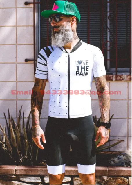 Aidase Love The Pain white Cycling Jersey suit USA ciclismo team clothing men shirt Long sleeve bib shorts road bike tri suit MTB