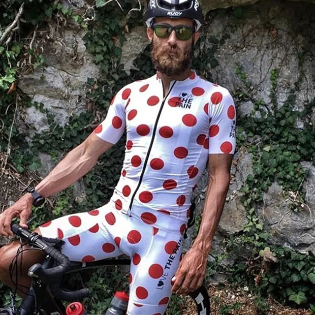 Aidase Love The Pain white Cycling Jersey suit USA ciclismo team clothing men shirt Long sleeve bib shorts road bike tri suit MTB