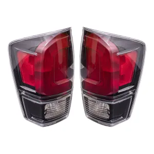 Brock Aftermarket Replacement Driver Left Passenger Right Combination Tail Light Assembly With Black Bezel Set Compatible With 2017-2019 Toyota Tacoma