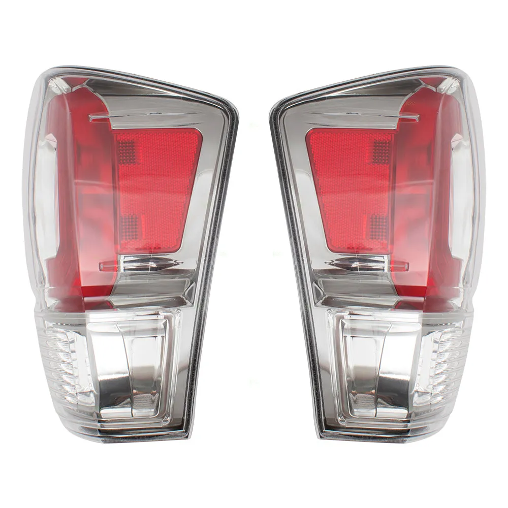 Brock Aftermarket Replacement Driver Left Passenger Right Combination Tail Light Assembly Without Black Bezel Set Compatible With 2016-2019 Toyota Tacoma Limited