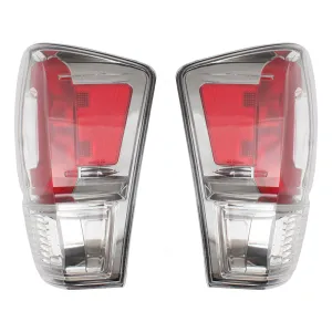 Brock Aftermarket Replacement Driver Left Passenger Right Combination Tail Light Assembly Without Black Bezel Set Compatible With 2016-2019 Toyota Tacoma Limited