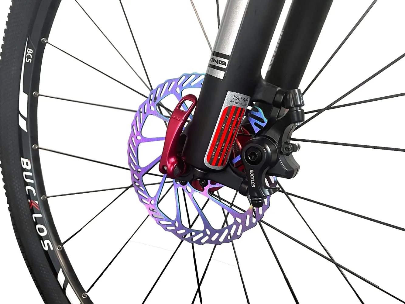 BUCKLOS Mountain Bike Disc Brake kit, MTB Mechanical Line Pulling Disc Brakes Caliper with Aluminum Alloy Levers /160mm Rotor,/is/PM Universal Adapter for Ebike/Folding Bike/Scooter/Fat Bike