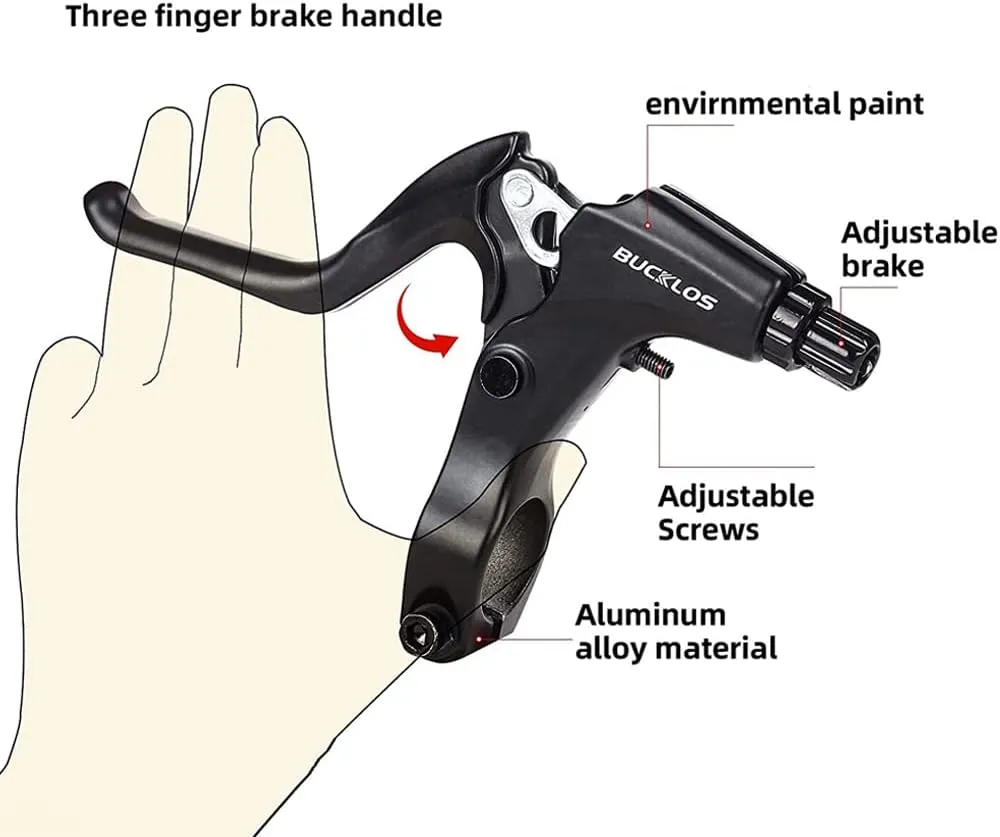 BUCKLOS Mountain Bike Disc Brake kit, MTB Mechanical Line Pulling Disc Brakes Caliper with Aluminum Alloy Levers /160mm Rotor,/is/PM Universal Adapter for Ebike/Folding Bike/Scooter/Fat Bike
