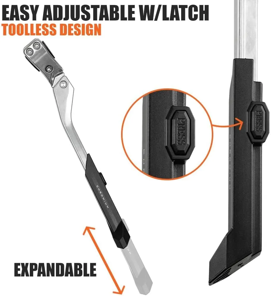 BV Bike Kickstand - Alloy Adjustable Height Rear Side Bicycle Kick Stand, for 24" - 28" Mountain Bike/Road Bike/BMX/MTB