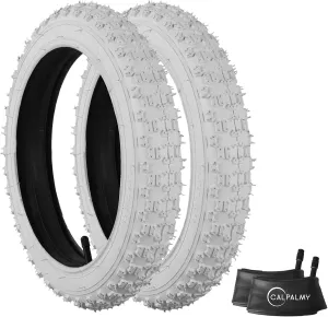 CALPALMY 12"/14"/16"/18"/20" Kids Bike Replacement Tires and Inner Tubes (2 Sets) - Compatible with RoyalBaby, Joystar, Dynacraft and More - Made from Premium Butyl Rubber