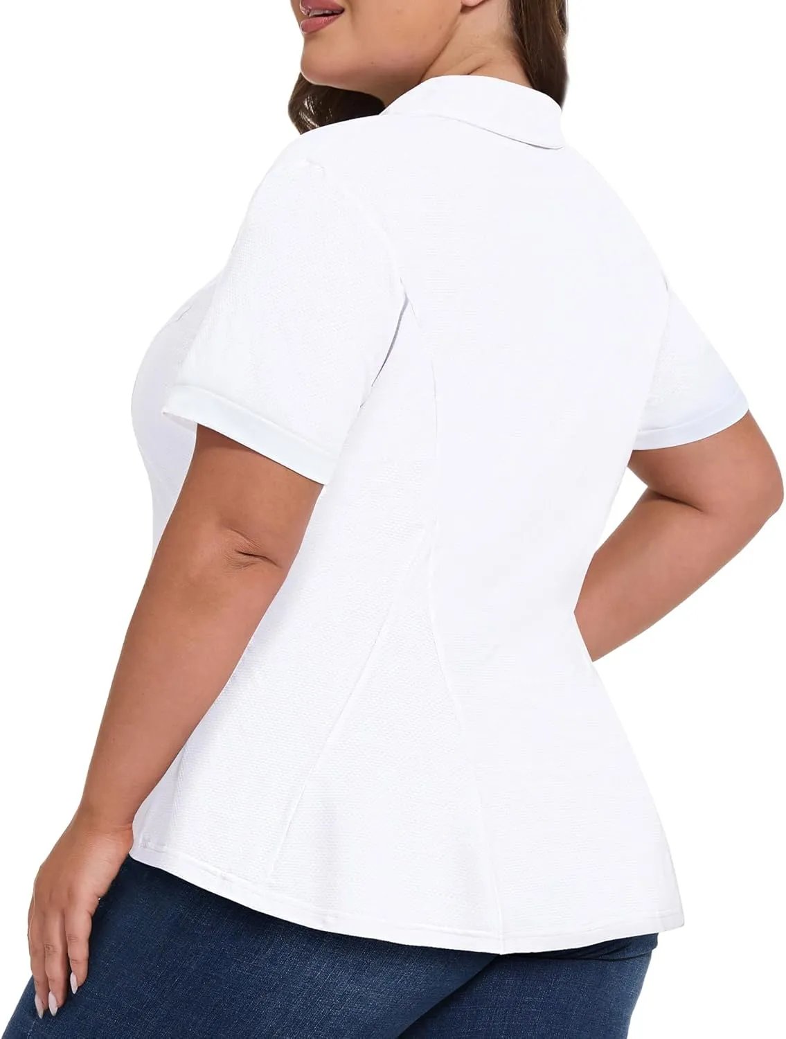 Casei Women's Plus Size Golf Polo Shirts Short Sleeve Collared Tennis Workout Tops Loose Fit UPF 50