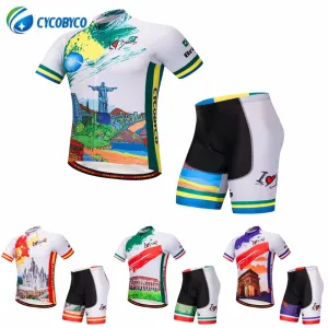 Cycobyco Cycling Jersey Short Sleeve Set Men MTB Bike Clothing Road Bicycle Shorts Padded Pants Maillot Ropa Ciclismo