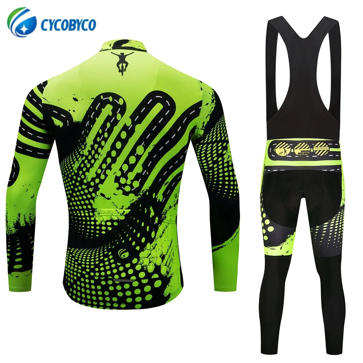 Cycobyco Fluorescence Cycling Jersey Set Autumn Breathable Bicycle Wear Long Sleeve MTB Bike Clothing Ropa Maillot Ciclismo