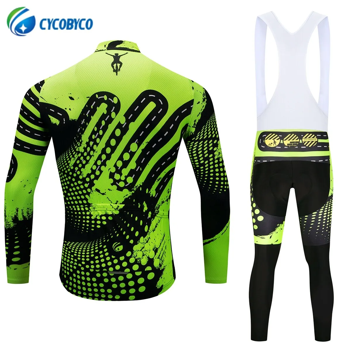 Cycobyco Fluorescence Cycling Jersey Set Autumn Breathable Bicycle Wear Long Sleeve MTB Bike Clothing Ropa Maillot Ciclismo