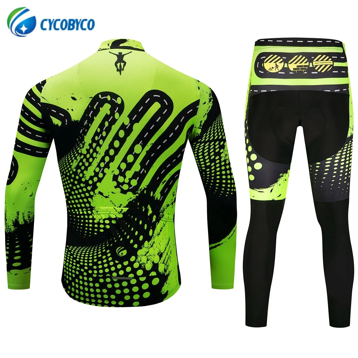 Cycobyco Fluorescence Cycling Jersey Set Autumn Breathable Bicycle Wear Long Sleeve MTB Bike Clothing Ropa Maillot Ciclismo