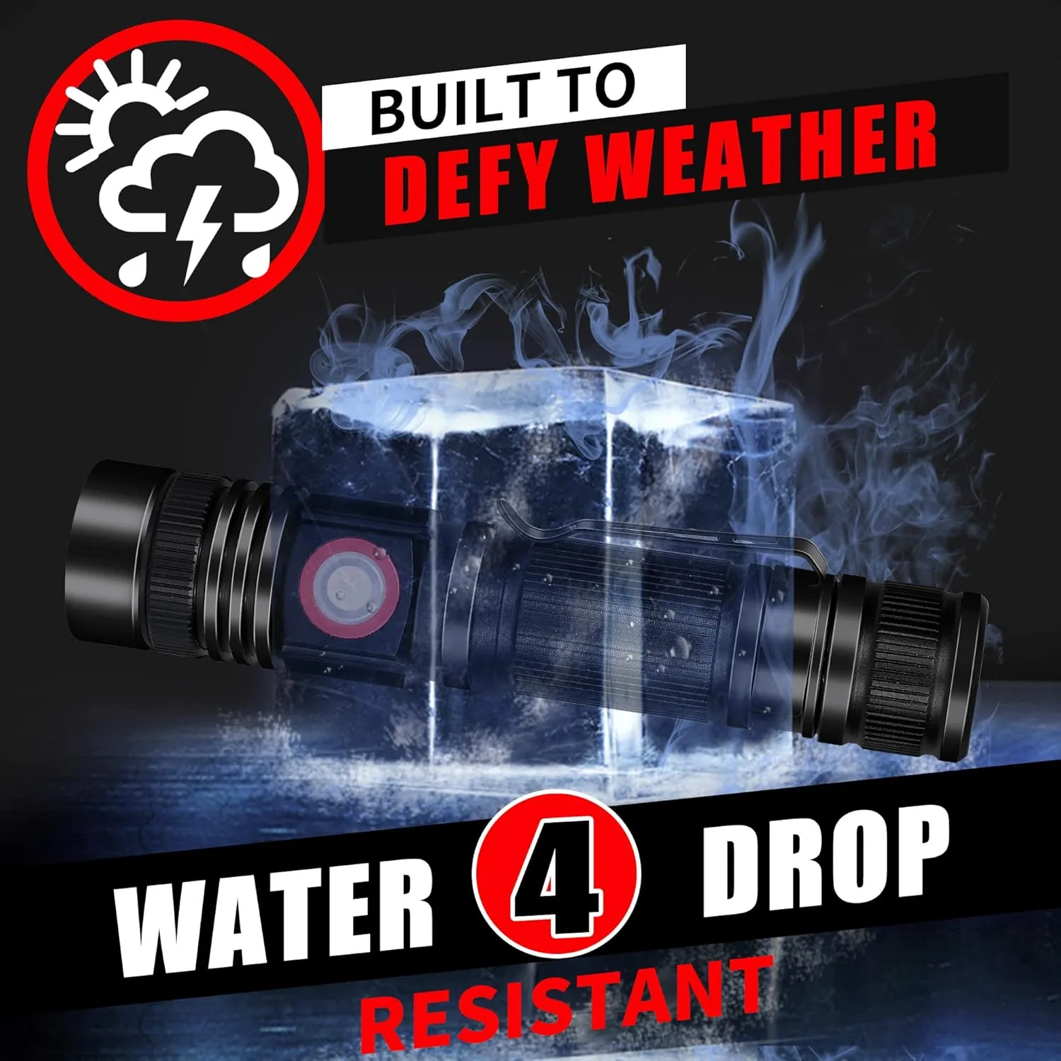DARKBEAM LED Flashlights Rechargeable USB 2000 High Lumens, Small and Bright Pocket Flashlight, Zoomable Water Resistant Handheld Flash Light for Camping, Outdoor, Emergency with Battery, 2 Pack
