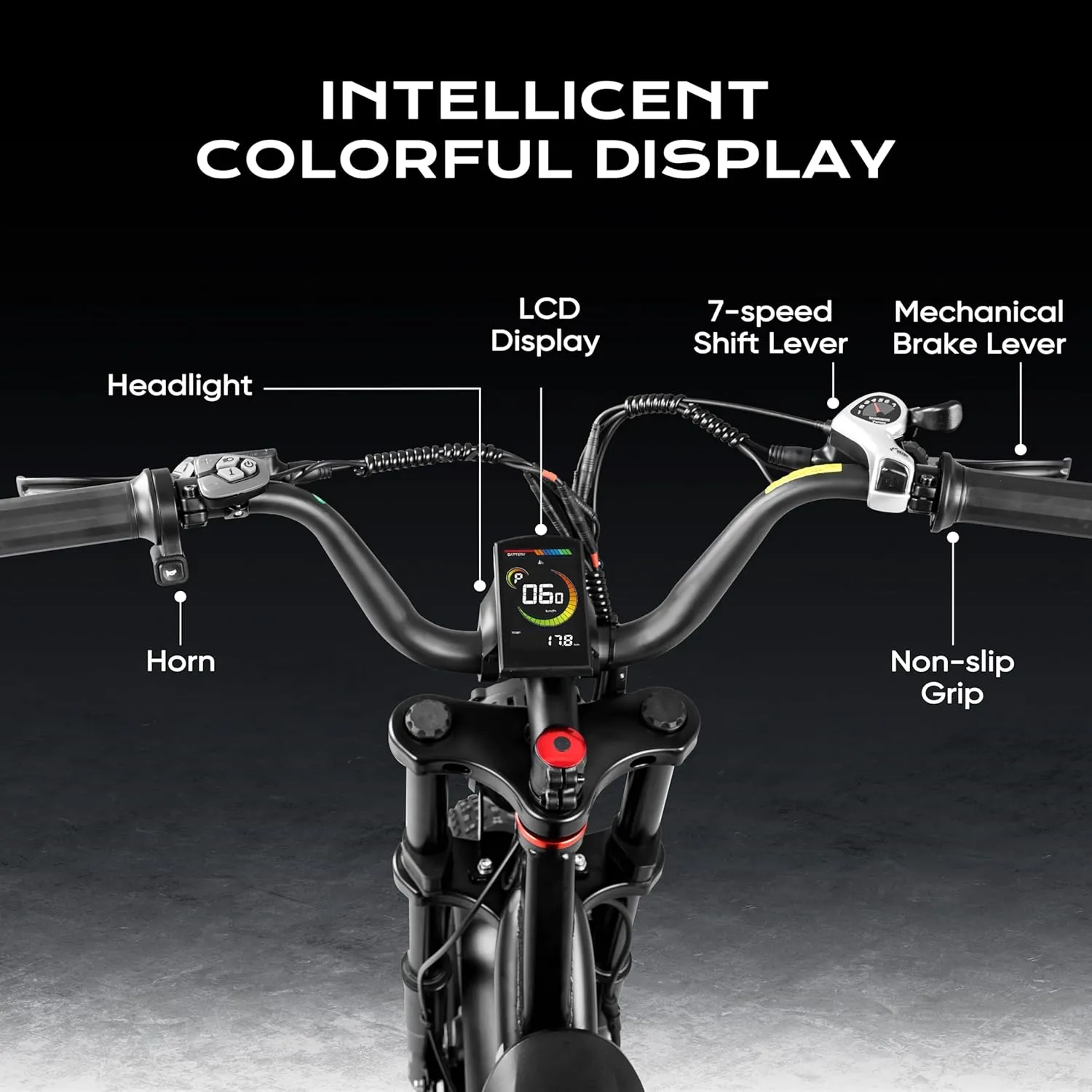 eAhora Terra II Electric Bike - 3000W Peak Dual Motor 33MPH 20Ah Ebike for Adults, 80Miles Long Range 20" Fat Tire Electric Mountain Bike Full Suspension Electric Bicycle with LCD Display