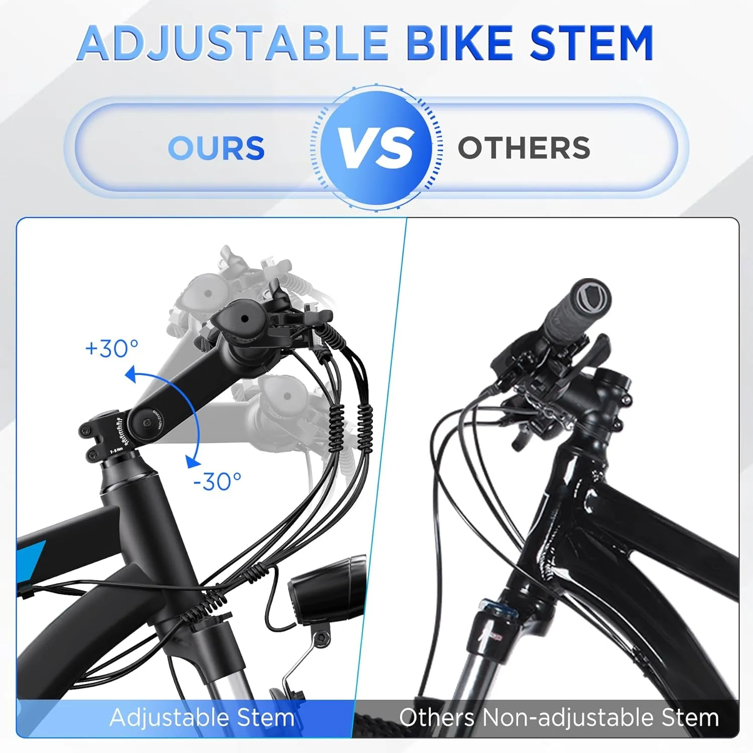 Electric Bike for Adults, 26'' 1000W Peak Ebike, Up to 50 Miles 21.7MPH Electric Mountain Bike with 48V 374.4WH Removable Battery, Adjustable Stem, Fenders, Lockable Suspension Fork, 21-Speed