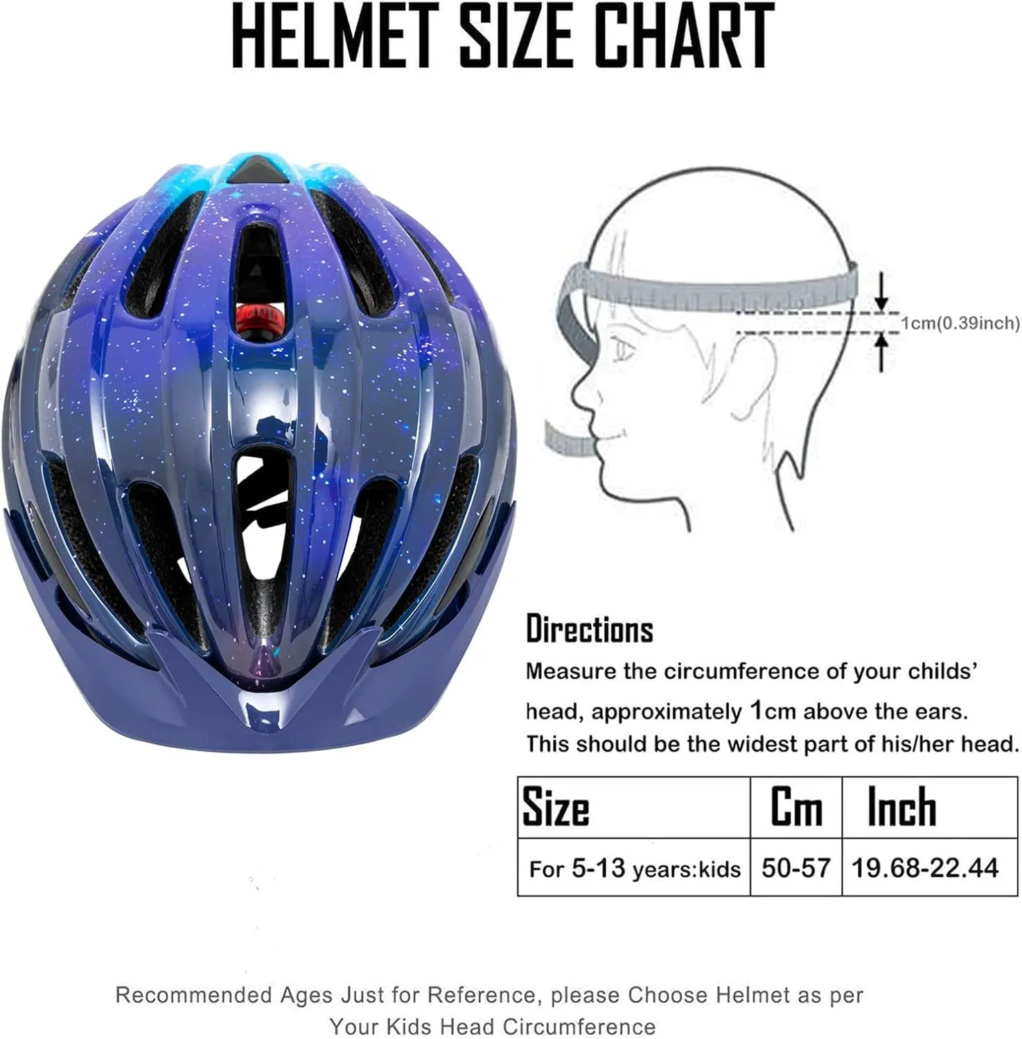 Exclusky Kids Bike Helmet with LED Light  Adjustable Multi-Sport Youth Helmet for Boys & Girls, Ages 5-12, Fits 50-57cm, Cycling Safety Gear