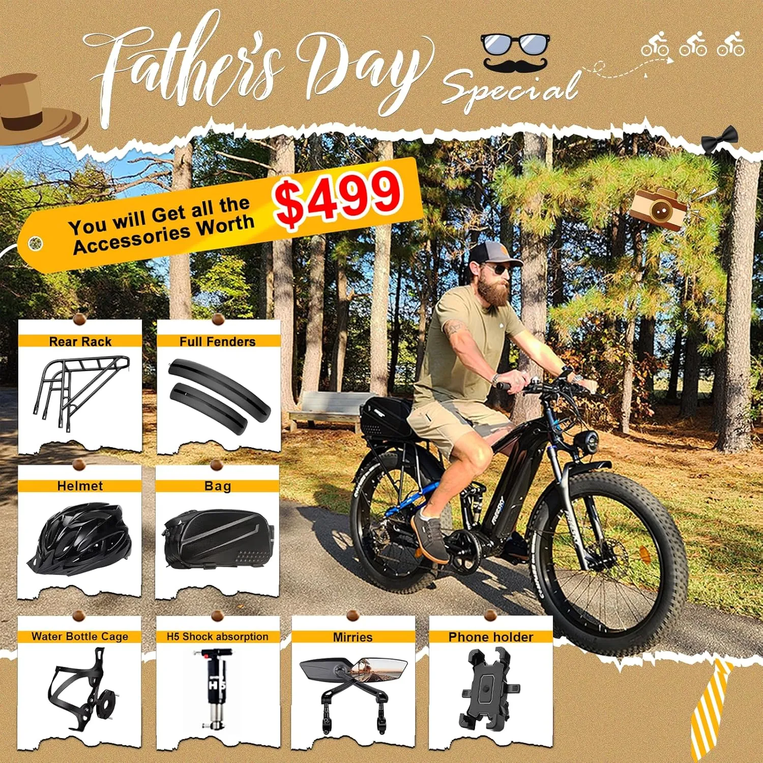 FREESKY 48V 23Ah 1500W Electric Bike, 35MPH Full Suspension Mountain E-bike, 26" Fat Tires Off-Road All-Terrain E Bicycle for Adults, 45-90 Miles Range, with Smart Keys, 7-Speed, Hydraulic Disc Brakes