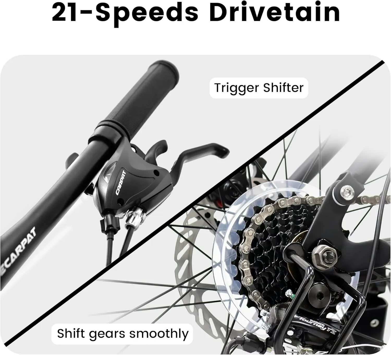 Full Dual Suspension Mountain Bike 24/26/27.5 Inch, Mountain Bike for Mens Womens, Student Work with 21-Speed Disc Trail Commuter City Snow Bicycles