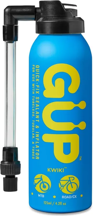 G U P (GP Kwiki) Quick Fix Tire Sealant and Inflator; for Mountain Bike, Road, Cyclocross, Gravel; Seal and Repair Flat or Punctured Tires (Hose Top Adapter Schrader/Presta)