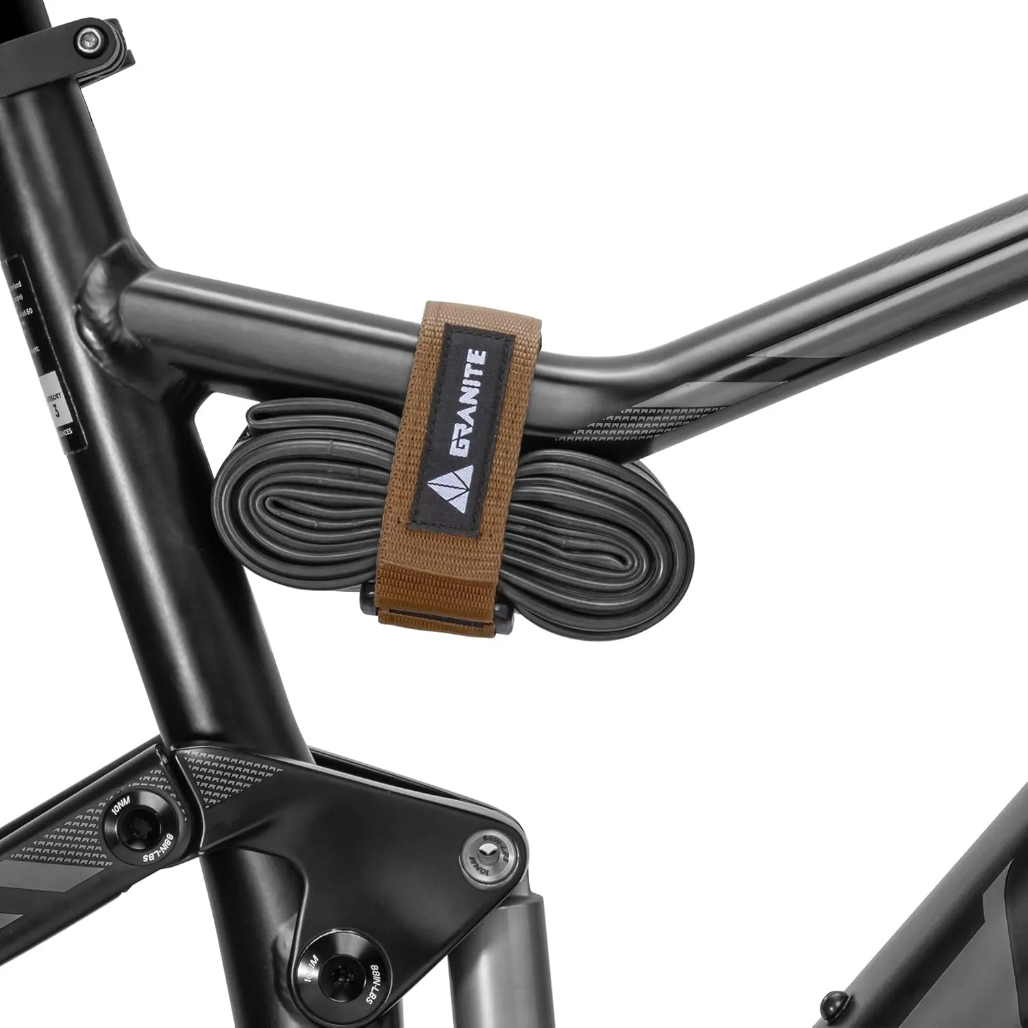 Granite Rockband MTB Frame Carrier Strap for Inner Tubes and Bike Tool Kit, Storage Solution for Attaching Extra Gear on Mountain, BMX, Road and Gravel Bikes (Brown)