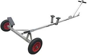 Krypt Towers Multisport Portable Carry and Launch Small Boat Trailer, Adjustable Length 4', 7.5', 11', Hitch Sizes 1 7/8", 2", 16" Beach Wheels, Kayak, Canoe, SUP, Paddleboard