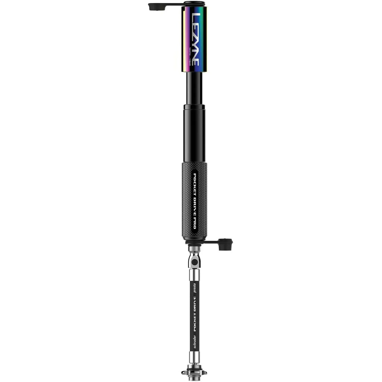 Lezyne Pocket Drive Pro Mini Bicycle Hand Pump, NEO Metallic, Black