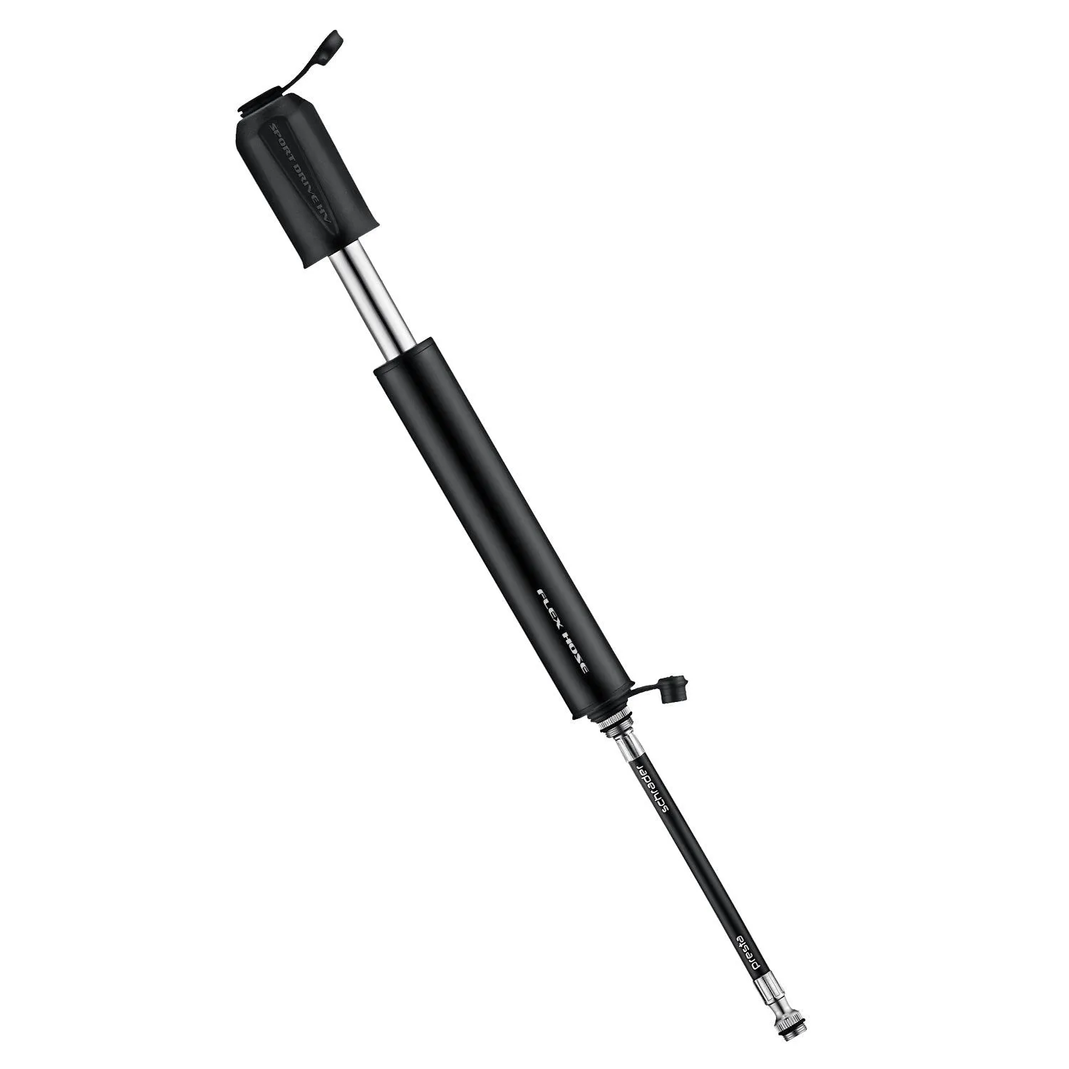 LEZYNE Sport Drive HV 90 PSI Hand Pump, Presta and Schrader Valve 100 grams (Black)