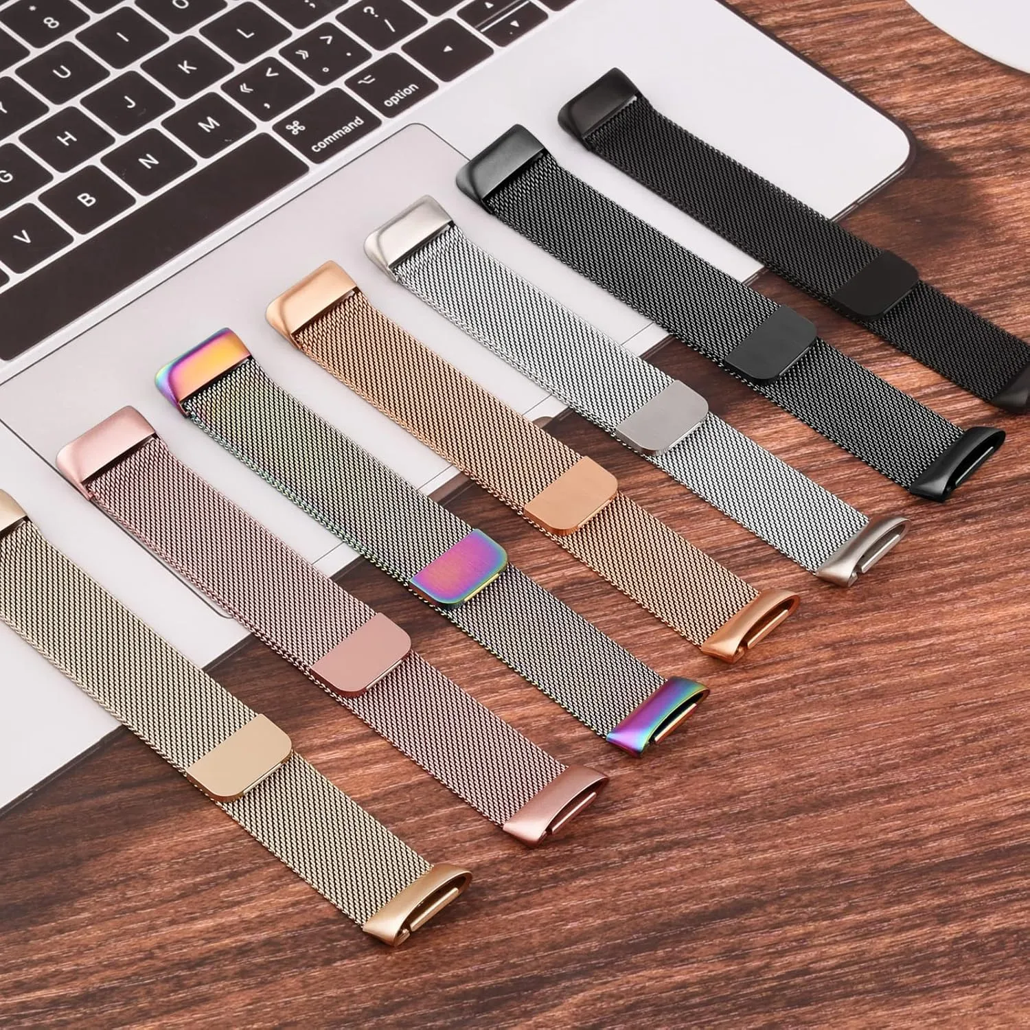 Meliya for Fitbit Charge 6 Bands Women Men, Stainless Steel Metal Mesh Loop Adjustable Magnetic Wristband Replacement Straps Compatible with Fitbit Charge 6 Fitness Tracker