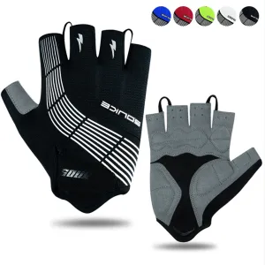 Men's Women's Padded Half Finger Cycling Bike Gloves-ST1901-Black