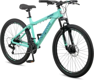 Mongoose Grafton Mountain Bike for Adult and Youth Men and Women, 24/26 / 27.5-Inch Wheel Options, 21-Speed Trigger Shifter, Aluminum Frame, Front Suspension, Mechanical Disc Brakes