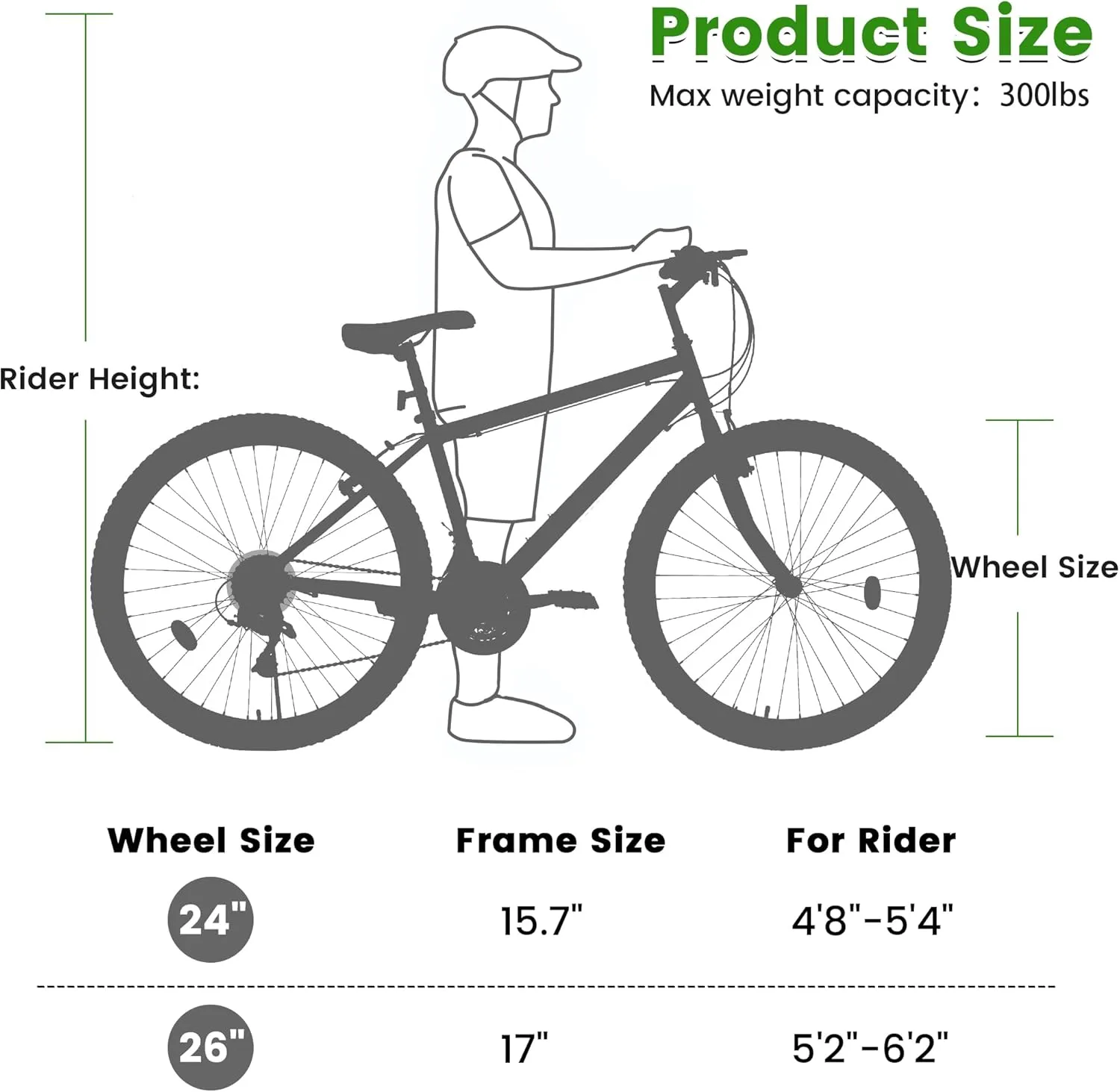 Mountain Bike 24 26 27.5 Inch for Men Women, 21 Speeds High-Carbon Steel Frame, Front Suspension Sport Bicycle, Adult Teens MTB Bicycle for Snow City Commuters and Short Trip