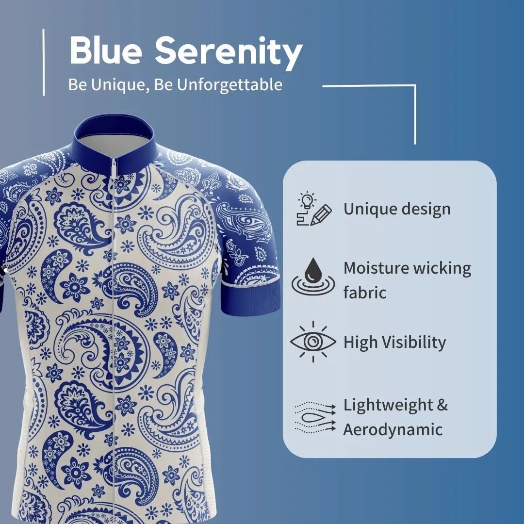 NEW! Blue Serenity | Men's Short Sleeve Cycling Jersey