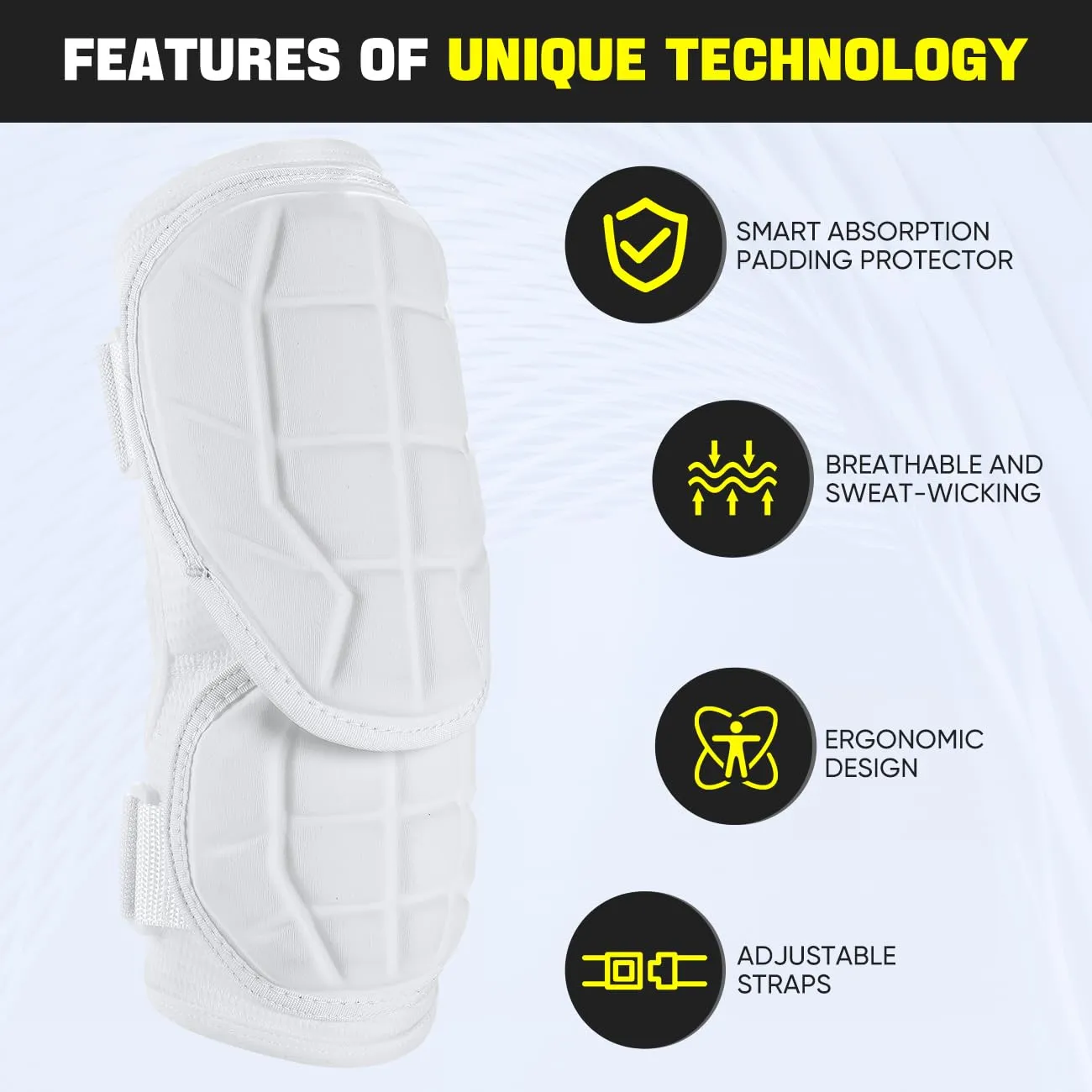 Rawxy Hitters Baseball Softball Batters Elbow Guard (White, Adult-S/M)
