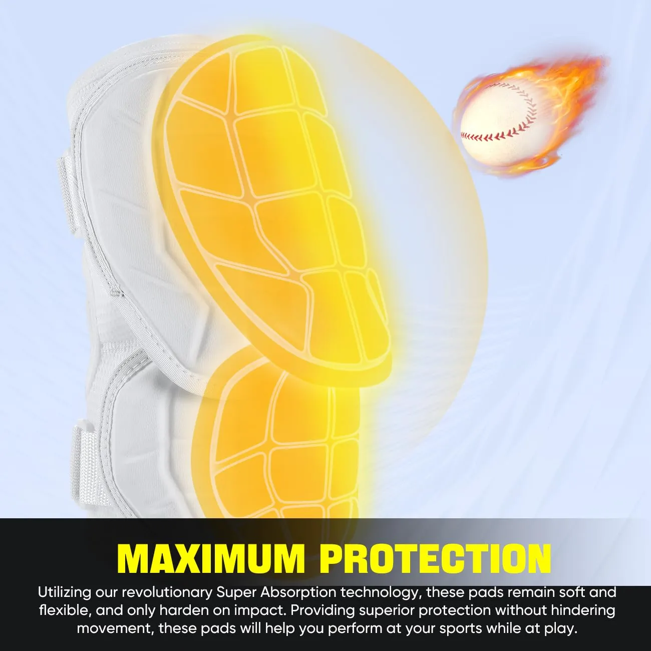 Rawxy Hitters Baseball Softball Batters Elbow Guard (White, Adult-S/M)