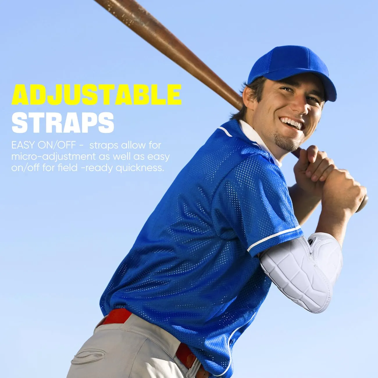 Rawxy Hitters Baseball Softball Batters Elbow Guard (White, Adult-S/M)
