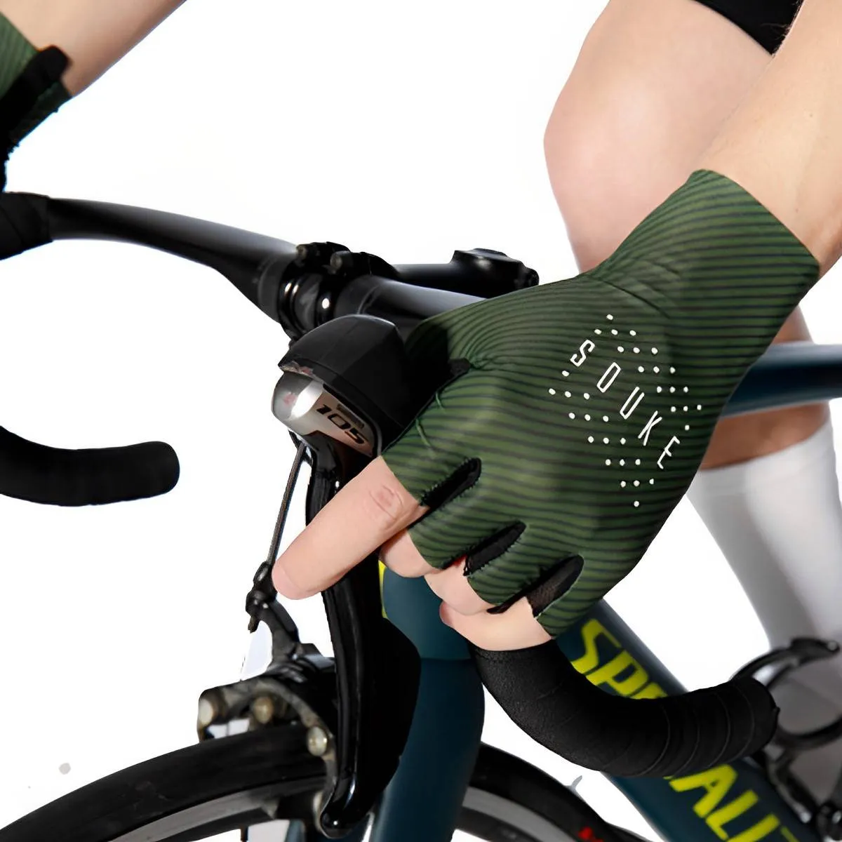 Road Bike Half Finger Cycling Gloves for Men and Women-ST1904-Green