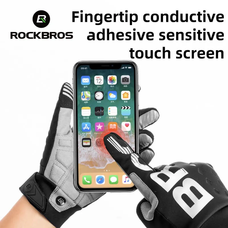 ROCKBROS Winter Cycling Gloves Windproof Shockproof Full Finger Gloves