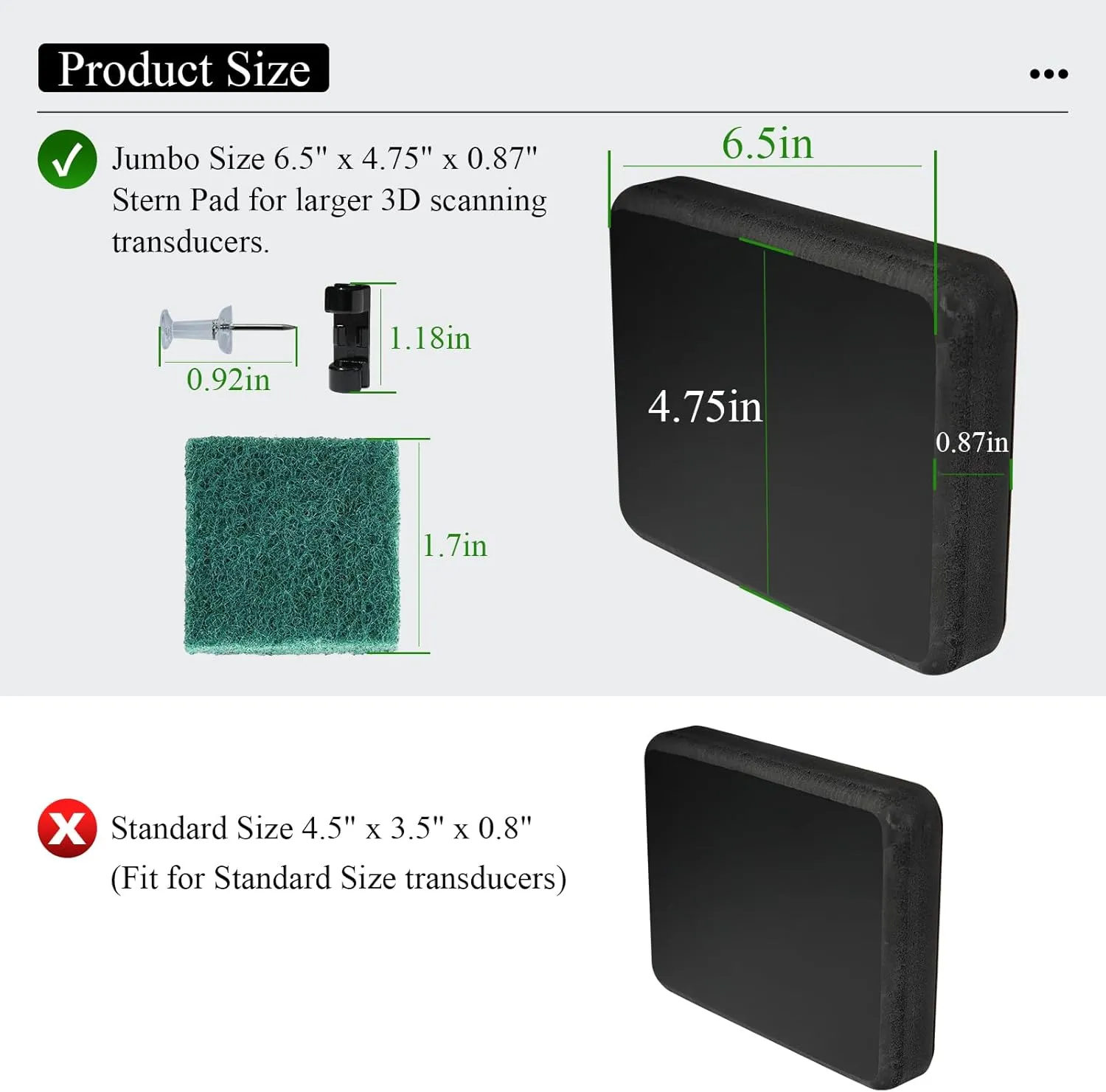 Screwless Transducer Mounting Kit - Standard Size - Black - Screwless Transducer/Acc.