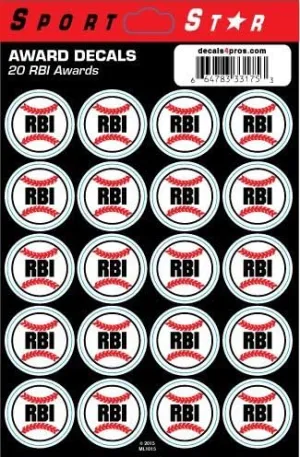 SportStar Baseball/Softball Helmet Award Decals (20 Stickers) SportStar Baseball/Softball Helmet Award Decals (20 Stickers)