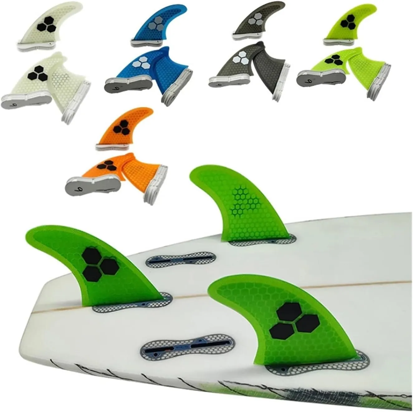 Surfboard Fins 2 FINS Surf Fin G5/G7 Surf Fin Quillas Sup Thuster Fins 3pcs Honeycomb Fiberglass Surfboard Fin M/L Tri Fins Surfing Accessories (Color : M-03)